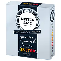 Набір презервативів Mister Size - pure feel - 53–57–60 (3 condoms), 3 розміри, товщина 0,05 мм - Master
