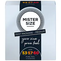 Набір презервативів Mister Size - pure feel - 53–57–60 (3 condoms), 3 розміри, товщина 0,05 мм - Master