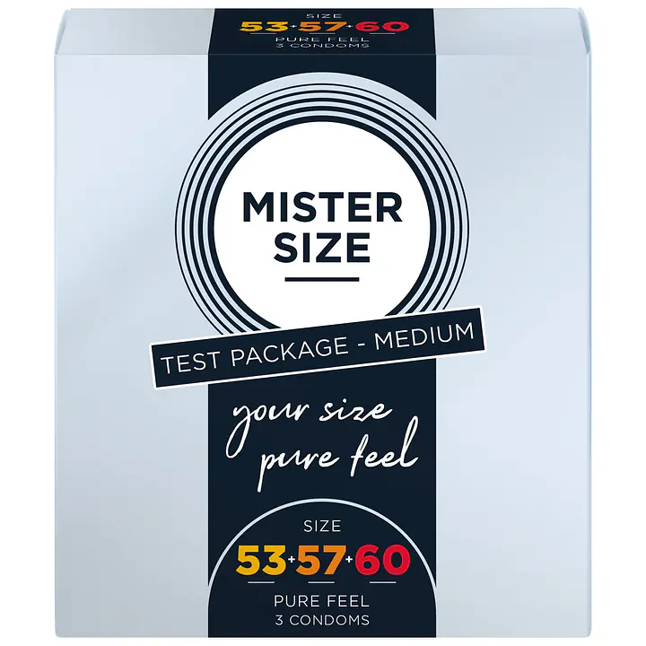 Набір презервативів Mister Size - pure feel - 53–57–60 (3 condoms), 3 розміри, товщина 0,05 мм - Master