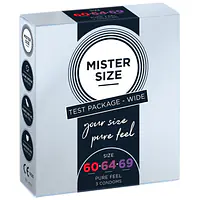 Набір презервативів Mister Size - pure feel - 60–64–69 (3 condoms), 3 розміри, товщина 0,05 мм - Master