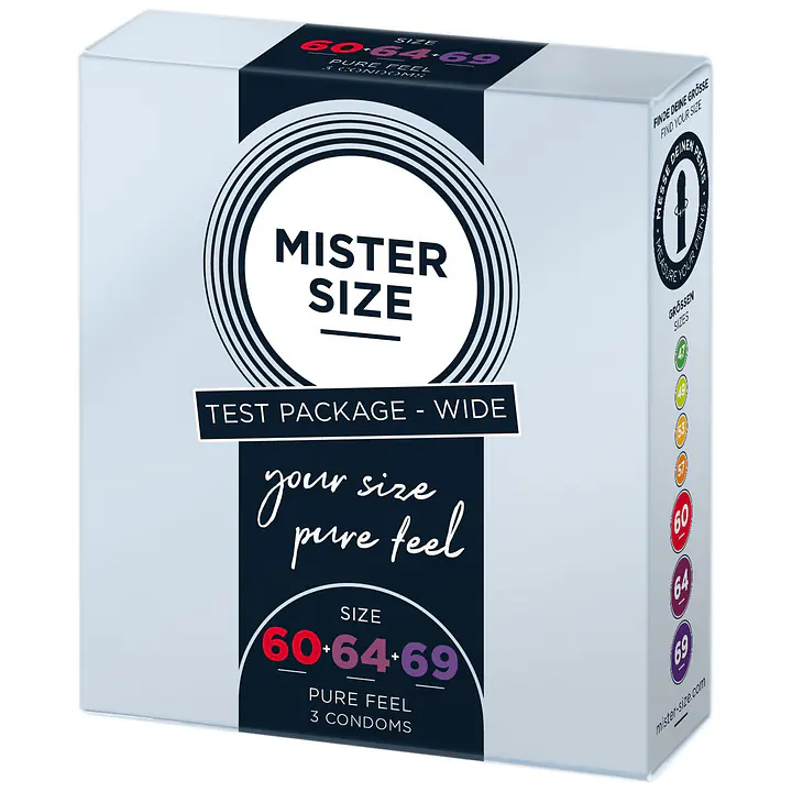 Набір презервативів Mister Size - pure feel - 60–64–69 (3 condoms), 3 розміри, товщина 0,05 мм - Master