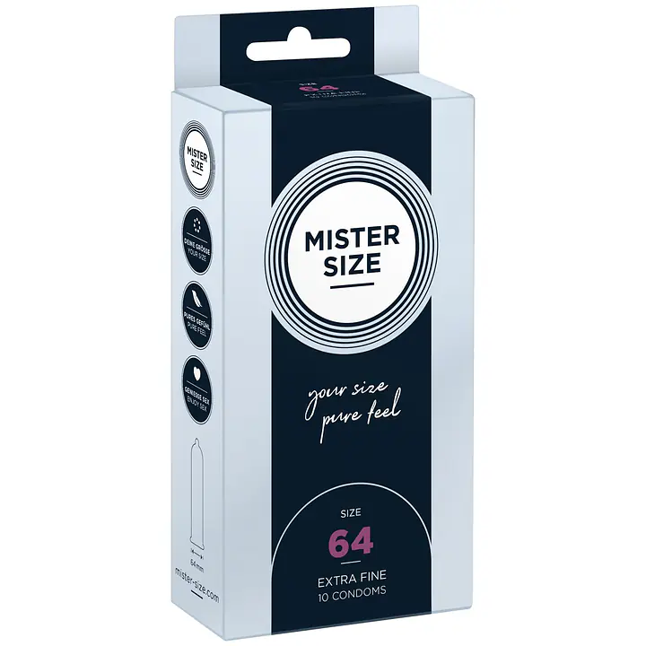 Презервативи Mister Size - pure feel - 64 (10 condoms), товщина 0,05 мм - Master