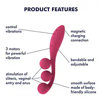Універсальний вібратор Satisfyer Tri Ball 1, 3 мотори, гнеться - Master