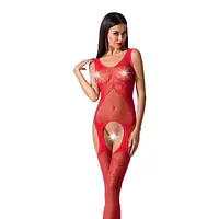 Бодістокінг Passion BS061 red, комбінезон, імітація панчіх - Master