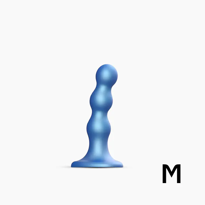 Насадка для страпона Strap-On-Me Dildo Plug Balls Blue Metallic M - Master