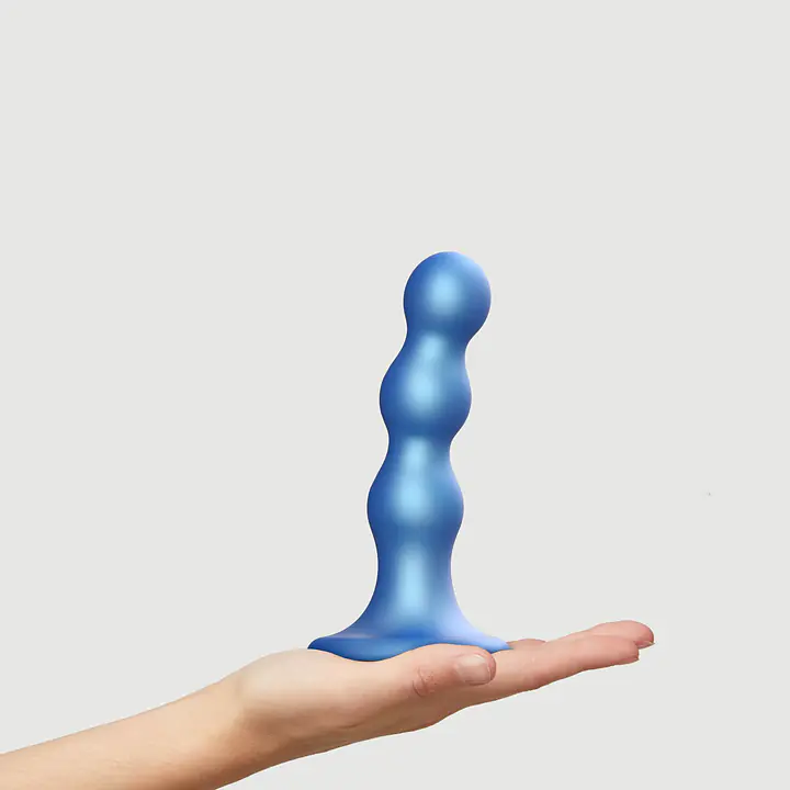 Насадка для страпона Strap-On-Me Dildo Plug Balls Blue Metallic M - Master