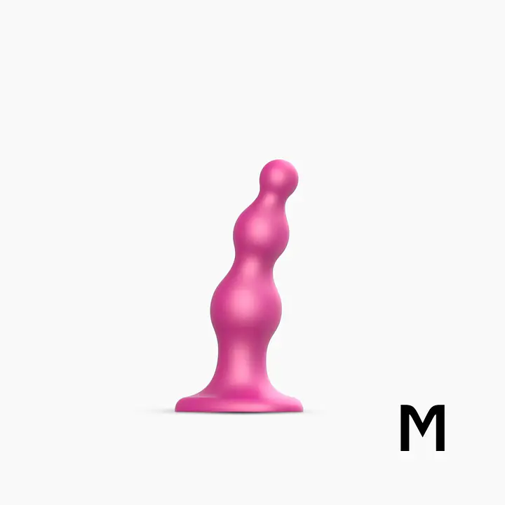 Насадка для страпона Strap-On-Me Dildo Plug Beads Framboise Metallic M - Master