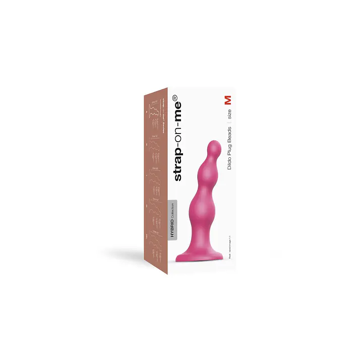 Насадка для страпона Strap-On-Me Dildo Plug Beads Framboise Metallic M - Master