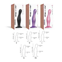 Насадка для страпона Strap-On-Me Dildo Plug Curvy Rose Dragee Metallic M - Master