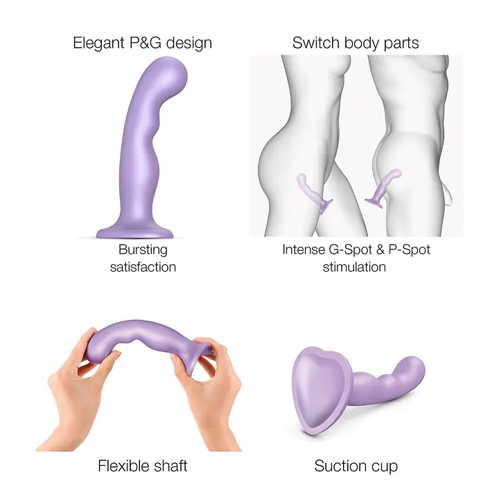 Насадка для страпона Strap-On-Me Dildo Plug P&G Lilas Metallic M - Master