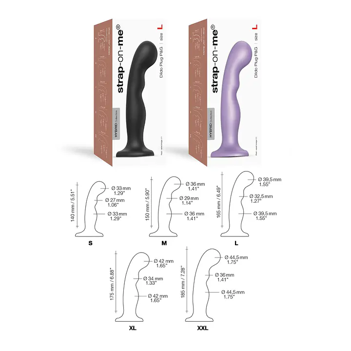 Насадка для страпона Strap-On-Me Dildo Plug P&G Lilas Metallic M - Master