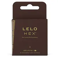 Презервативи LELO HEX Condoms Respect XL 3 Pack, тонкі та суперміцні, збільшений розмір - Master