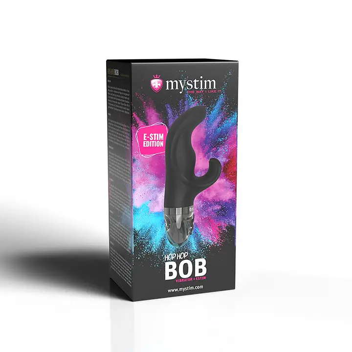 Вібратор-кролик з електростимуляцією Mystim Hop Hop Bob Black Edition - Master