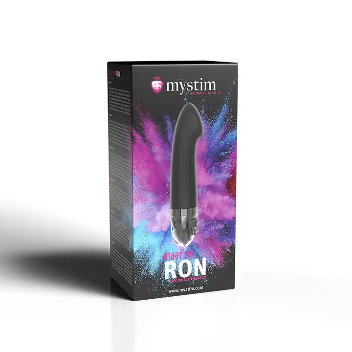 Вібратор для точки G з електростимуляцією Mystim Right on Ron Black Edition - Master