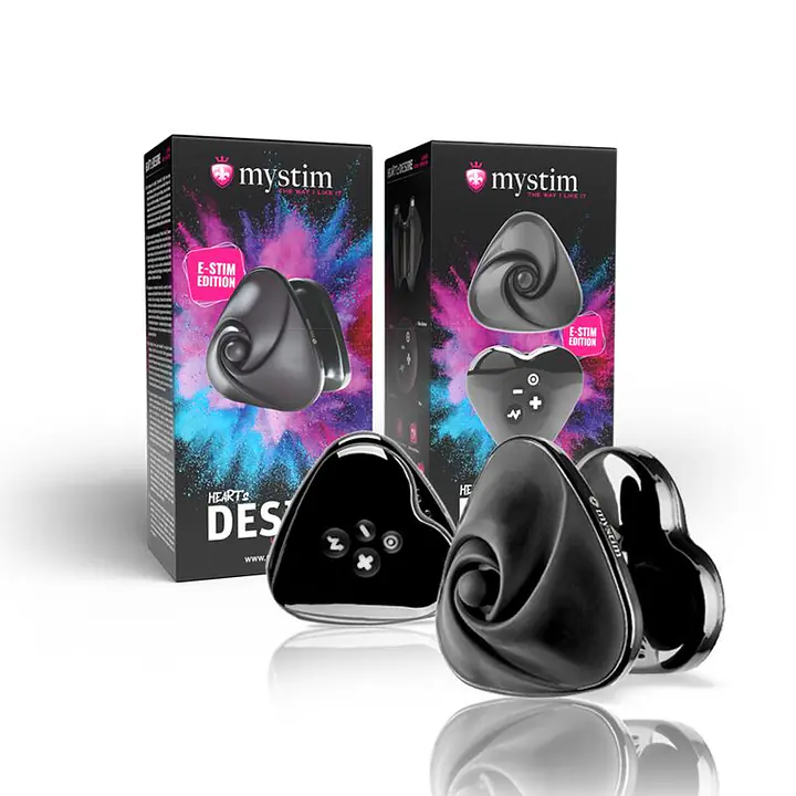 Вібратор для клітора з електростимуляцією Mystim Heart's Desire Black Edition - Master
