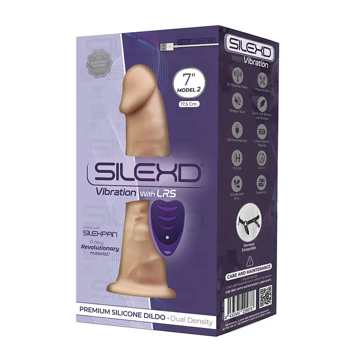 Фалоімітатор з вібрацією SilexD Henry Vibro Flesh (MODEL 2 size 7in) + LRS, діаметр 4,4 см - Master