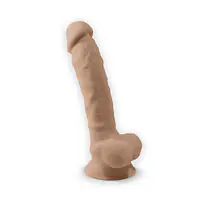 Фалоімітатор з вібрацією SilexD Vetus Vibro Flesh (MODEL 1 size 8in) + LRS, двошаровий, діам. 4,2 см - Master