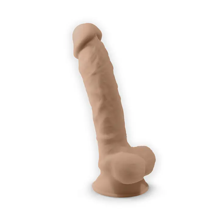 Фалоімітатор з вібрацією SilexD Vetus Vibro Flesh (MODEL 1 size 8in) + LRS, двошаровий, діам. 4,2 см - Master