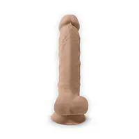 Фалоімітатор з вібрацією SilexD Vetus Vibro Flesh (MODEL 1 size 8in) + LRS, двошаровий, діам. 4,2 см - Master
