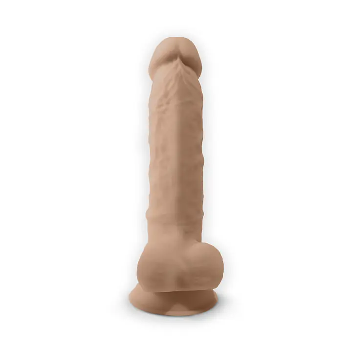 Фалоімітатор з вібрацією SilexD Vetus Vibro Flesh (MODEL 1 size 8in) + LRS, двошаровий, діам. 4,2 см - Master