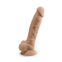 Фалоімітатор з вібрацією SilexD Vetus Vibro Flesh (MODEL 1 size 8in) + LRS, двошаровий, діам. 4,2 см - Master