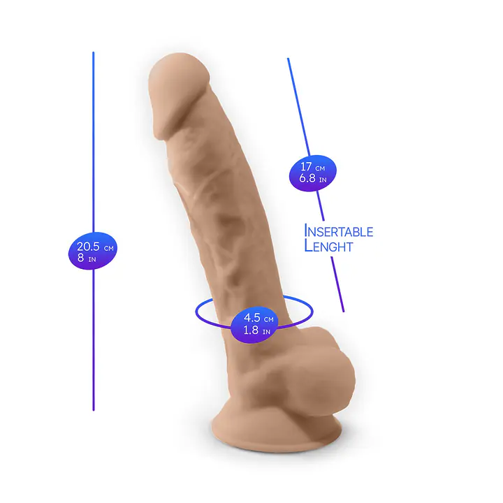 Фалоімітатор з вібрацією SilexD Vetus Vibro Flesh (MODEL 1 size 8in) + LRS, двошаровий, діам. 4,2 см - Master