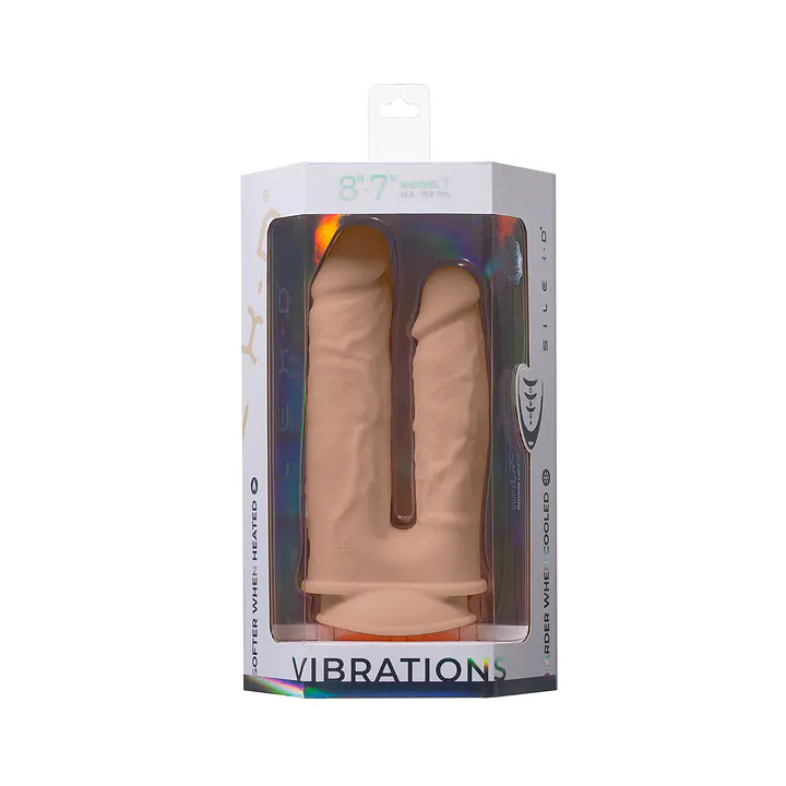 Подвійний фалоімітатор з вібрацією SilexD Double Gusto Vibro Flesh (Model 1 size 8"&7") + LRS,діаметр 4,5 см та 3,7 см - Master