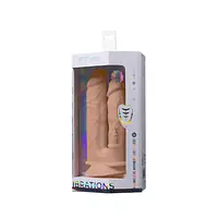 Подвійний фалоімітатор з вібрацією SilexD Double Gusto Vibro Flesh (Model 1 size 8"&7") + LRS,діаметр 4,5 см та 3,7 см - Master