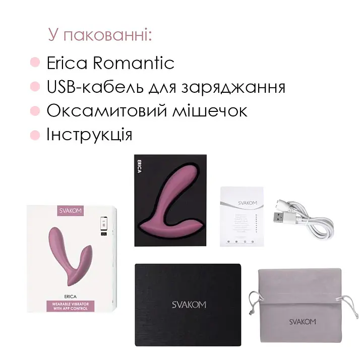 Смарт-вібратор у трусики Svakom Erica Romantic Rose, дуже гнучкий, 2 мотори - Master
