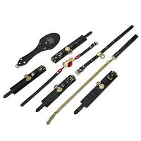 Розкішний набір для BDSM Zalo Bondage Play Kit, 10 аксесуарів у кейсі, шкіра, кристал Swarovski - Master
