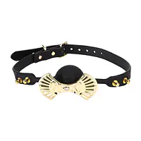 Розкішний силіконовий кляп Zalo Silicone Ball Gag Black, кристал Swarovski, шкіряний ремінець - Master