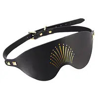 Розкішна маска на очі Zalo Blindfolds Black, натуральна шкіра - Master