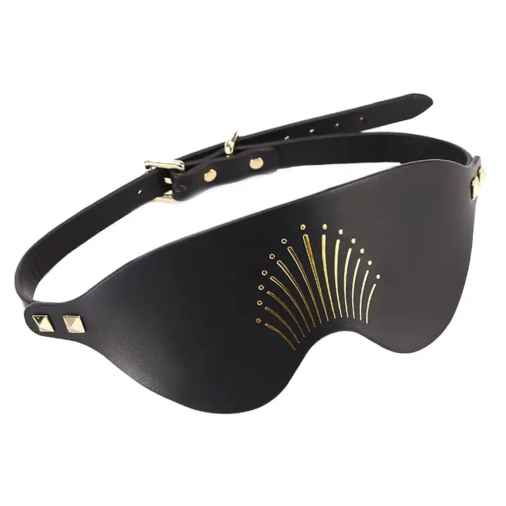 Розкішна маска на очі Zalo Blindfolds Black, натуральна шкіра - Master