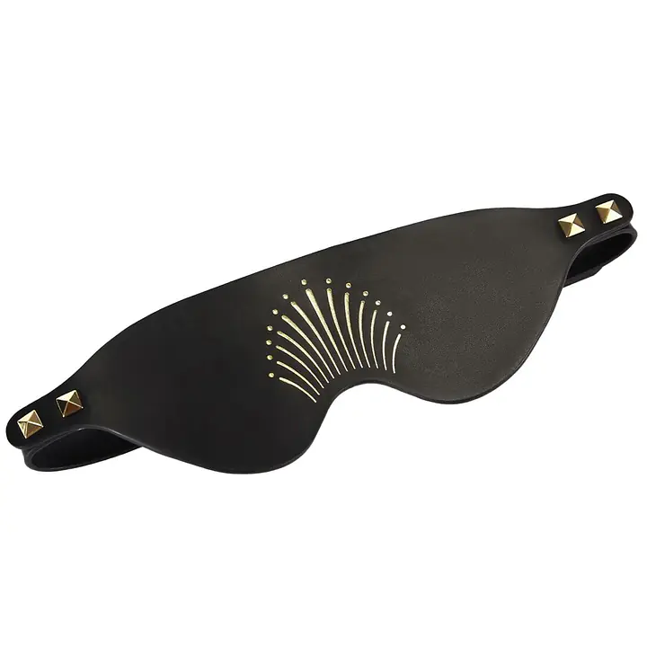 Розкішна маска на очі Zalo Blindfolds Black, натуральна шкіра - Master