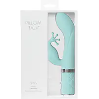 Розкішний вібратор-кролик Pillow Talk - Kinky Teal з кристалом Сваровські, потужний - Master