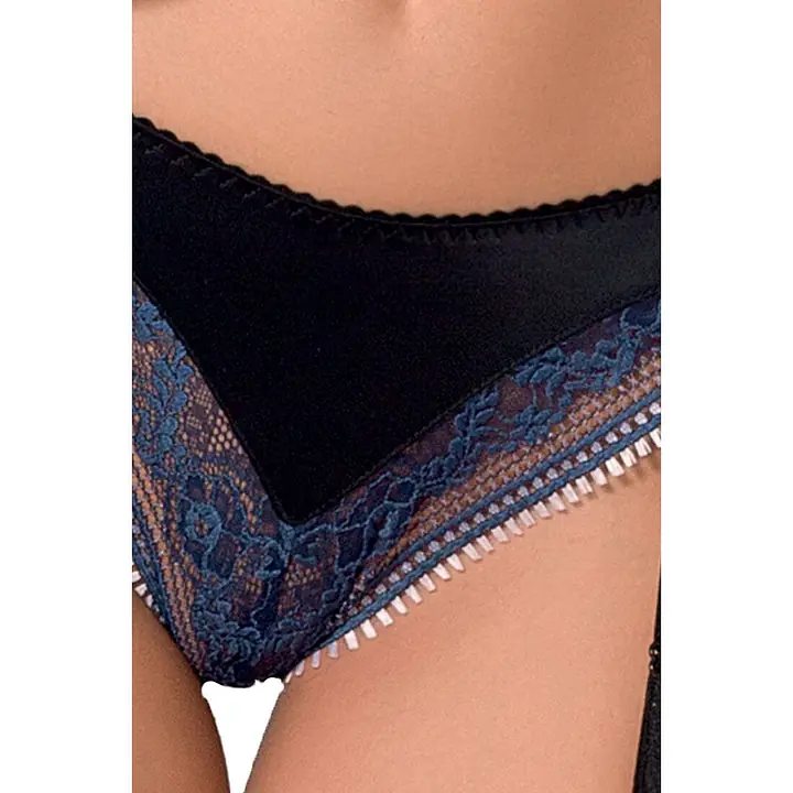 Комплект білизни Passion Exclusive GISELE SET S/M, black, ліф, трусики з пажами - Master
