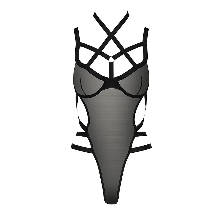 Боді-монокіні Passion Exclusive HAGAR BODY L/XL, black - Master