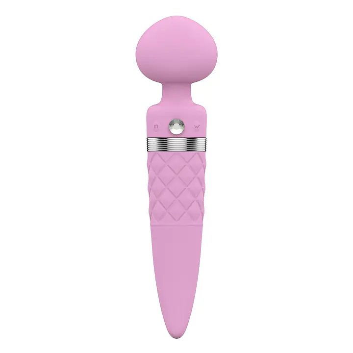 Вібромасажер 2в1 PILLOW TALK - Sultry Pink, класичний масажер і вібратор з ротацією, підігрів - Master