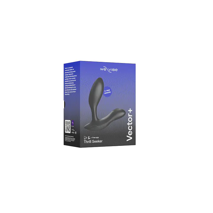 Смарт-вібромасажер простати We-Vibe Vector+ CHARCOAL BLACK, пульт ДК, регульований кут нахилу - Master