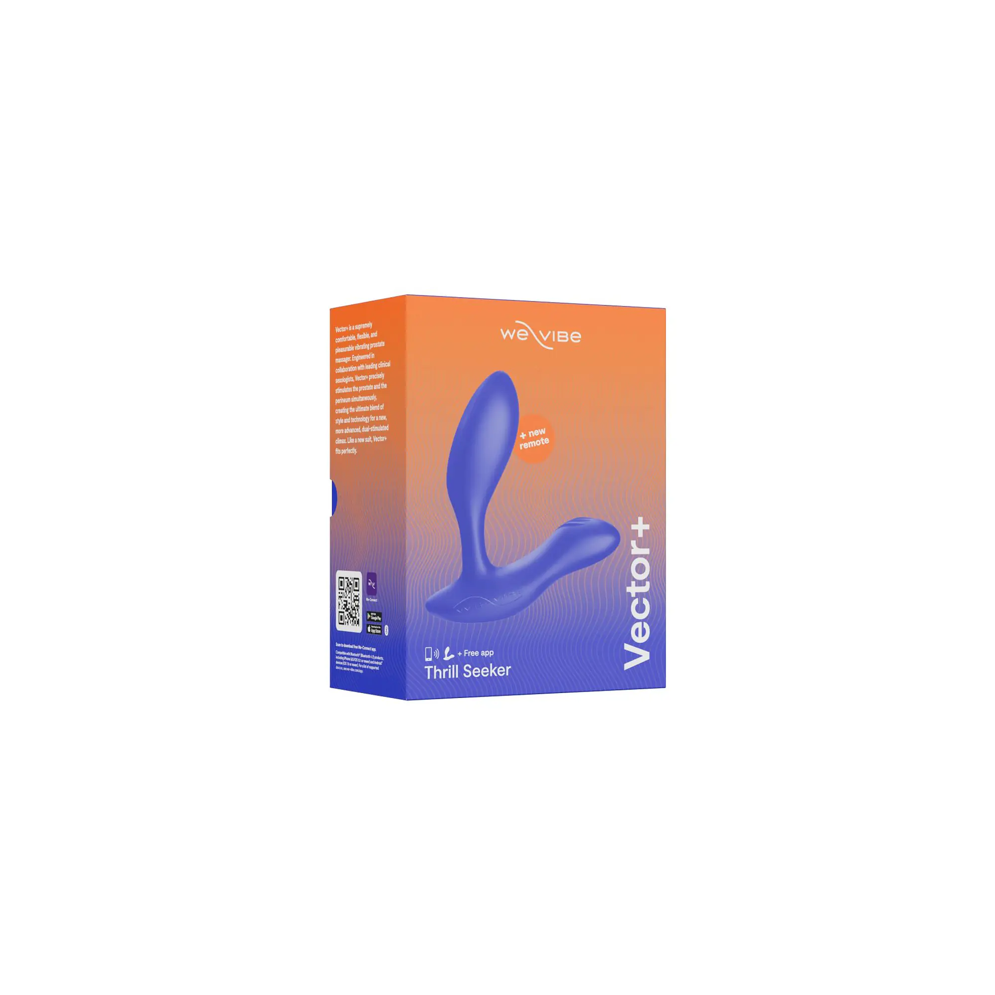 Смарт-вібромасажер простати We-Vibe Vector+ ROYAL BLUE, пульт ДК, регульований кут нахилу - Master