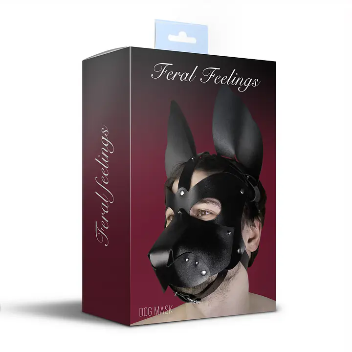 Шкіряна маска собаки 2в1 Feral Feelings, знімна морда - Master