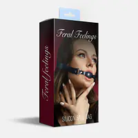Кляп силіконовий Feral Feelings Silicon Ball Gag Black/Black, чорний ремінець, чорна кулька - Master
