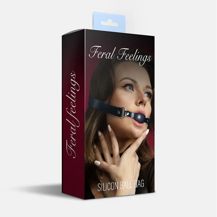 Кляп силіконовий Feral Feelings Silicon Ball Gag Black/Black, чорний ремінець, чорна кулька - Master