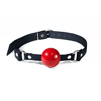 Кляп силіконовий Feral Feelings Silicon Ball Gag Black/Red, чорний ремінець, червона кулька - Master