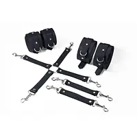 Набір для БДСМ 3 в 1 Feral Feelings BDSM Kit 3 Black, black, наручники, поножі, хрестовина - Master