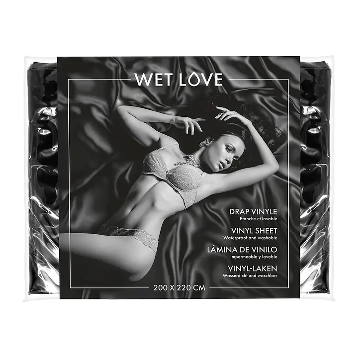 Простирадло з вінілу Fetish Tentation Black 220x200, чорне - Master