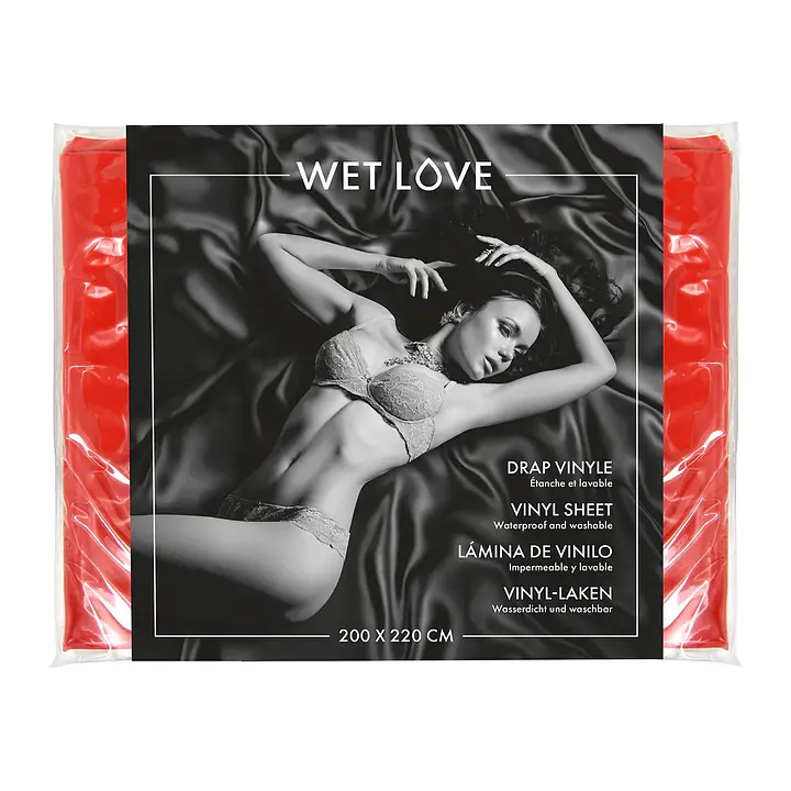 Простирадло з вінілу Fetish Tentation Red 220x200, червоне - Master