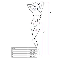 Колготки-бодістокінги Passion S012 One Size, Black, імітація панчіх, пояса та мереживних трусиків - Master