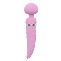 Вібромасажер 2в1 PILLOW TALK - Sultry Pink, класичний масажер і вібратор з ротацією, підігрів - Master