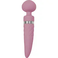 Вібромасажер 2в1 PILLOW TALK - Sultry Pink, класичний масажер і вібратор з ротацією, підігрів - Master